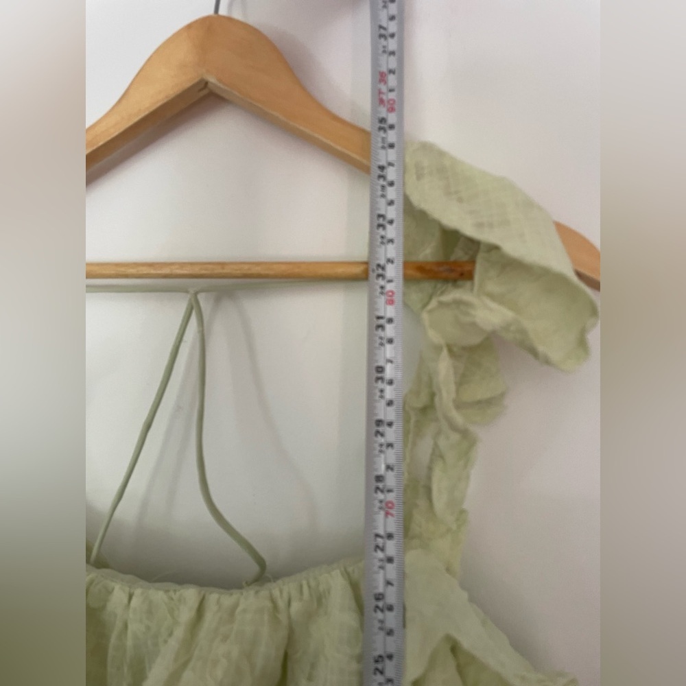 new All in Favor Light Green Ruffle Dress pistachio green large - Picture 6 of 8